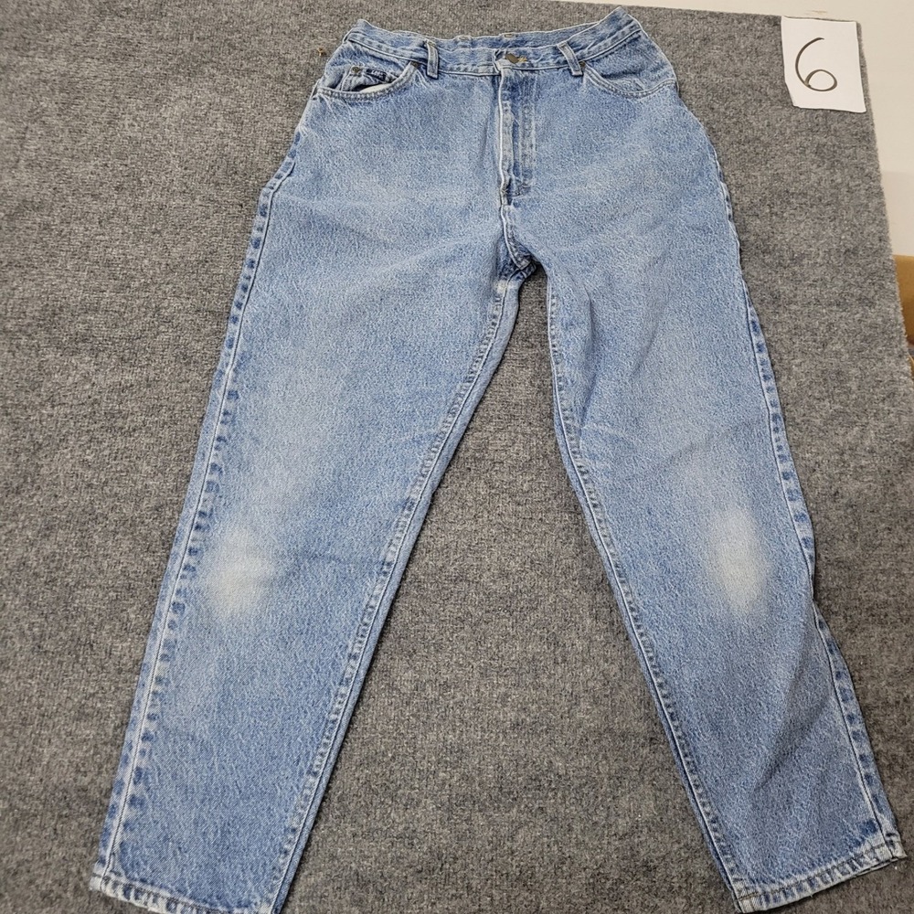 Lee Jeans Womens Size 16 M Blue High Waisted Mom Relaxed Tapered Made in USA